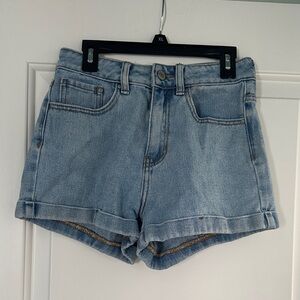 PacSun Light Wash Rolled Hem Denim Shorts